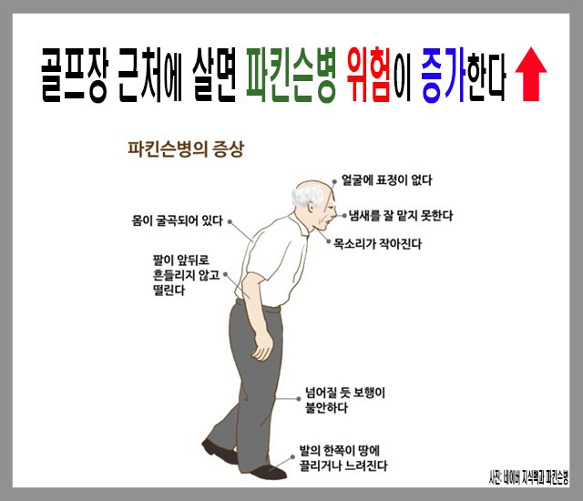 [건강 #10] 골프장 근처에 살면 파킨슨병 위험이 증가한다.jpg